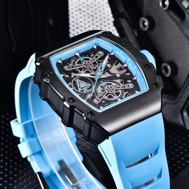 PAGANI DESIGN ساعة باجاني ديزاين PD-YS011 للرجال بتصميم هيكل عظمى مع كريستال ياقوتي وتصميم مقاوم للماء - Image 5